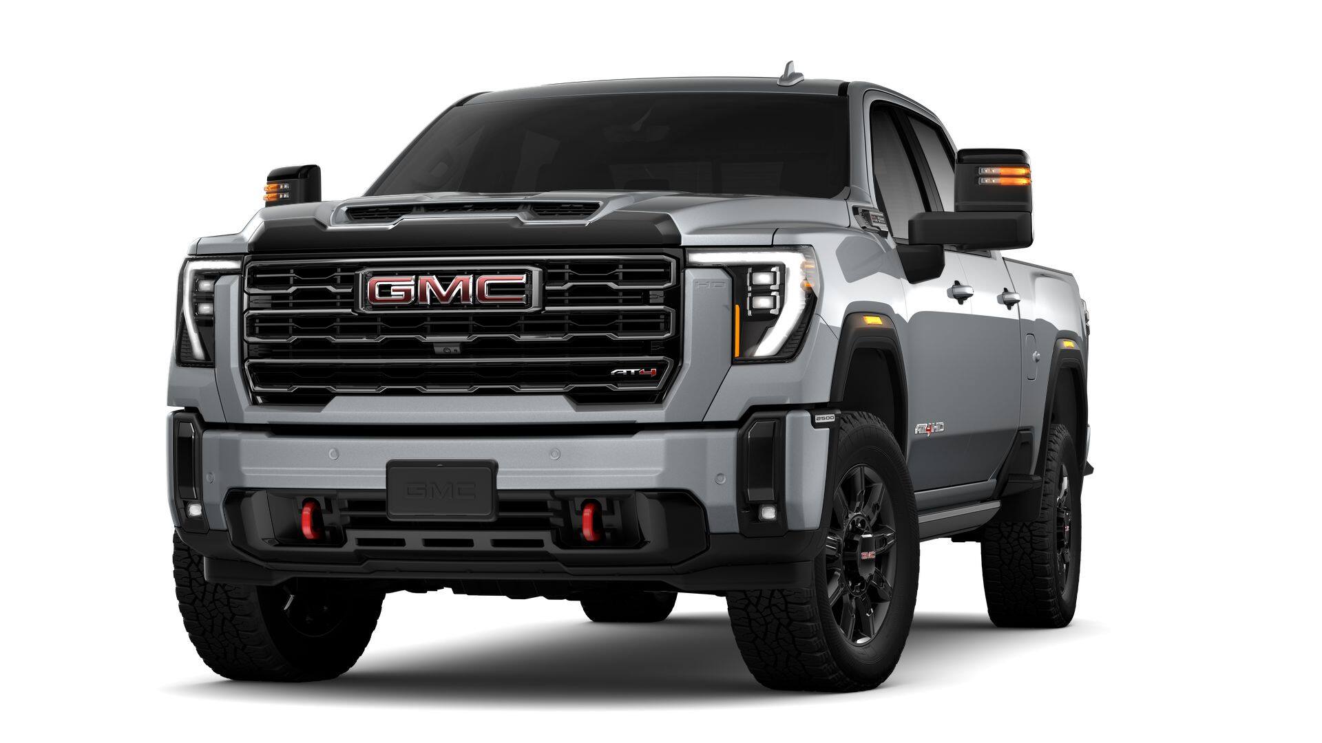 2026 GMC Sierra 2500 HD AT4 in Sterling Metallic — front three-quarter view