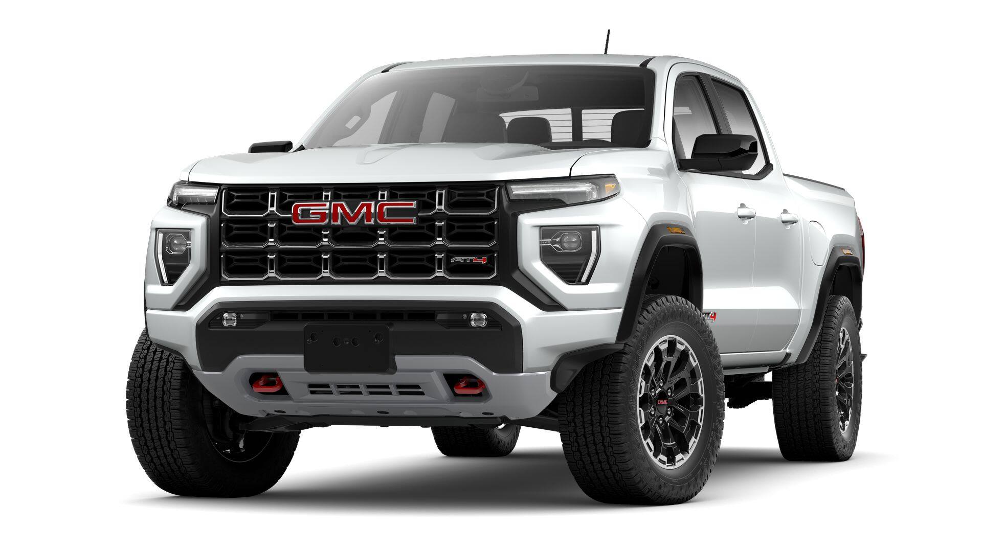 2026 GMC Canyon AT4 in Summit White — front three-quarter view