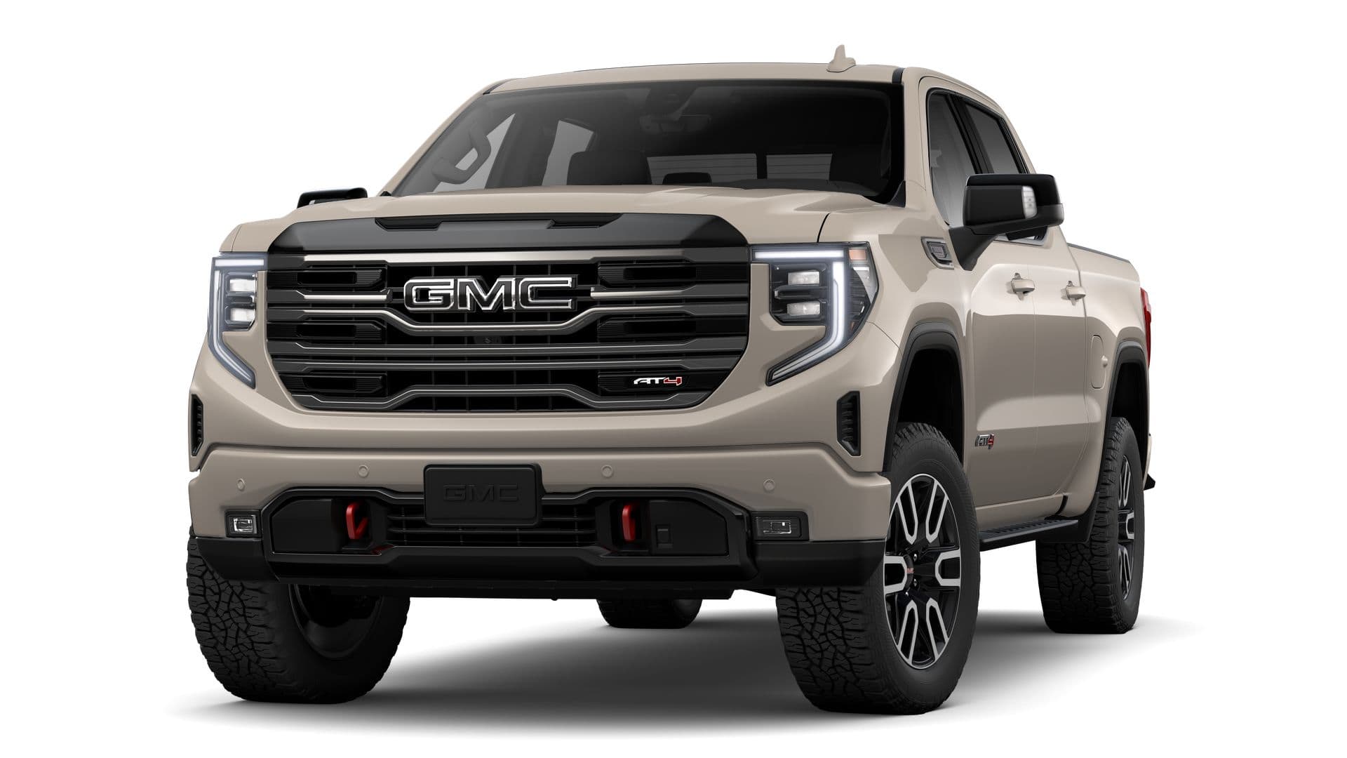 2026 GMC Sierra 1500 AT4 in Coastal Dune — front three-quarter view