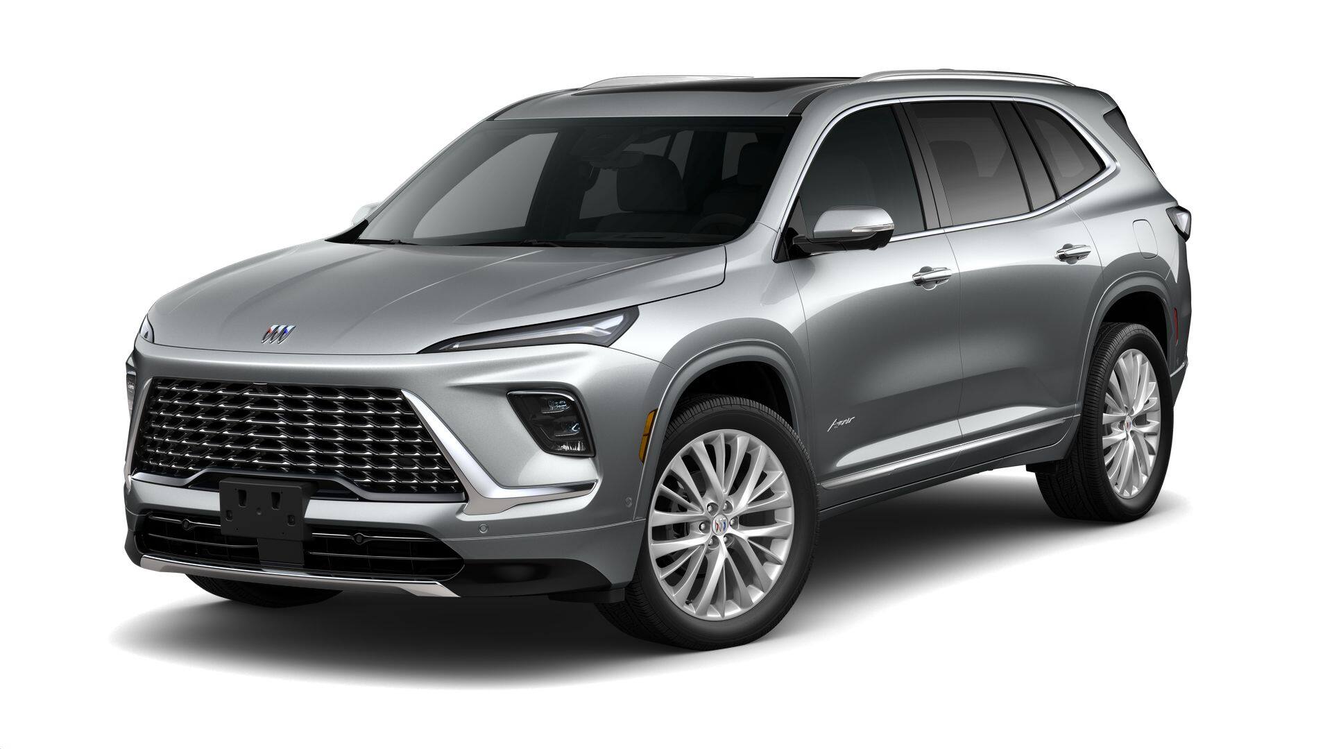 2026 Buick Enclave Avenir in Moonstone Gray Metallic — front three-quarter view